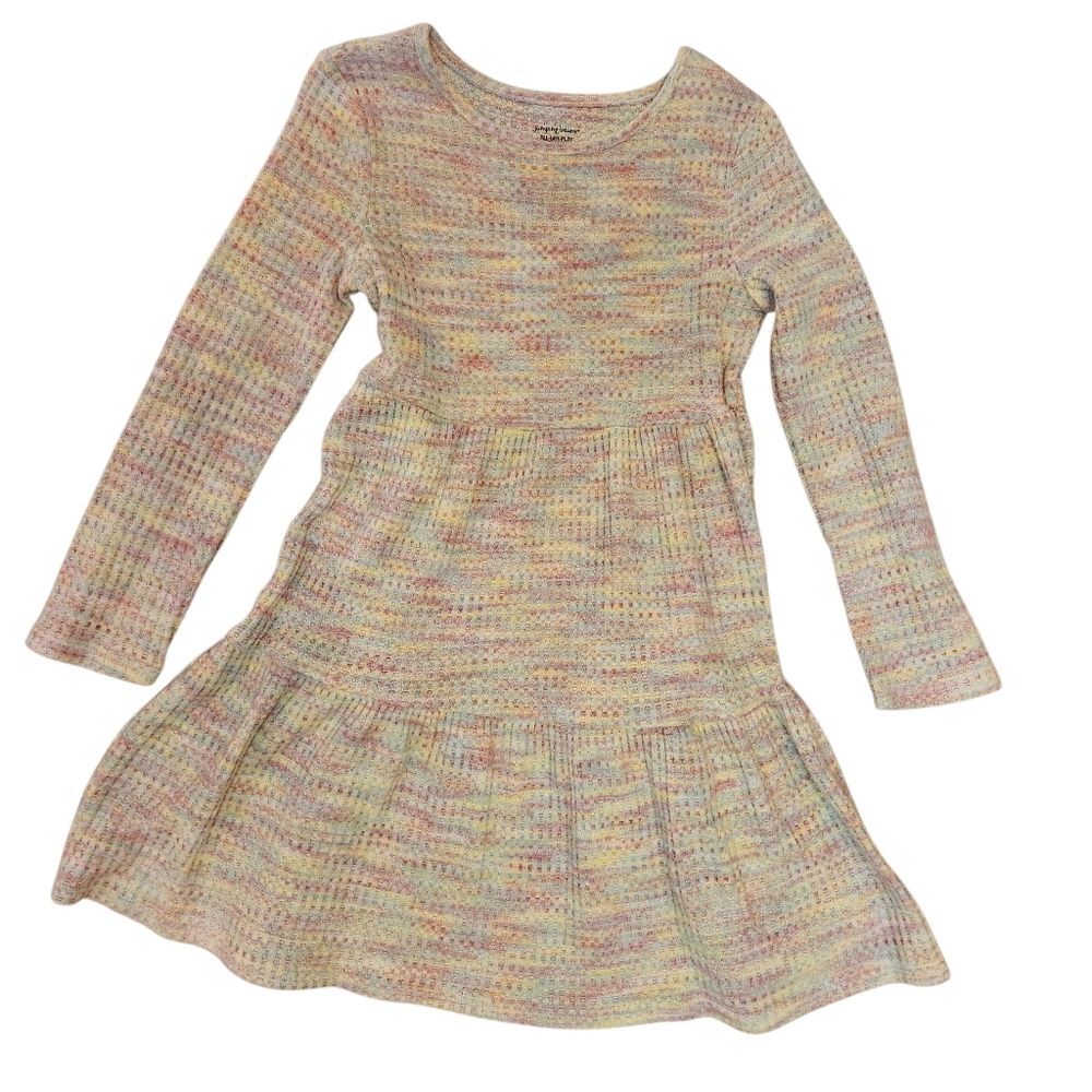 Jumping Beans Waffle Knit Tiered Hem All-Day-Play Dress Size 6 Multicolor
